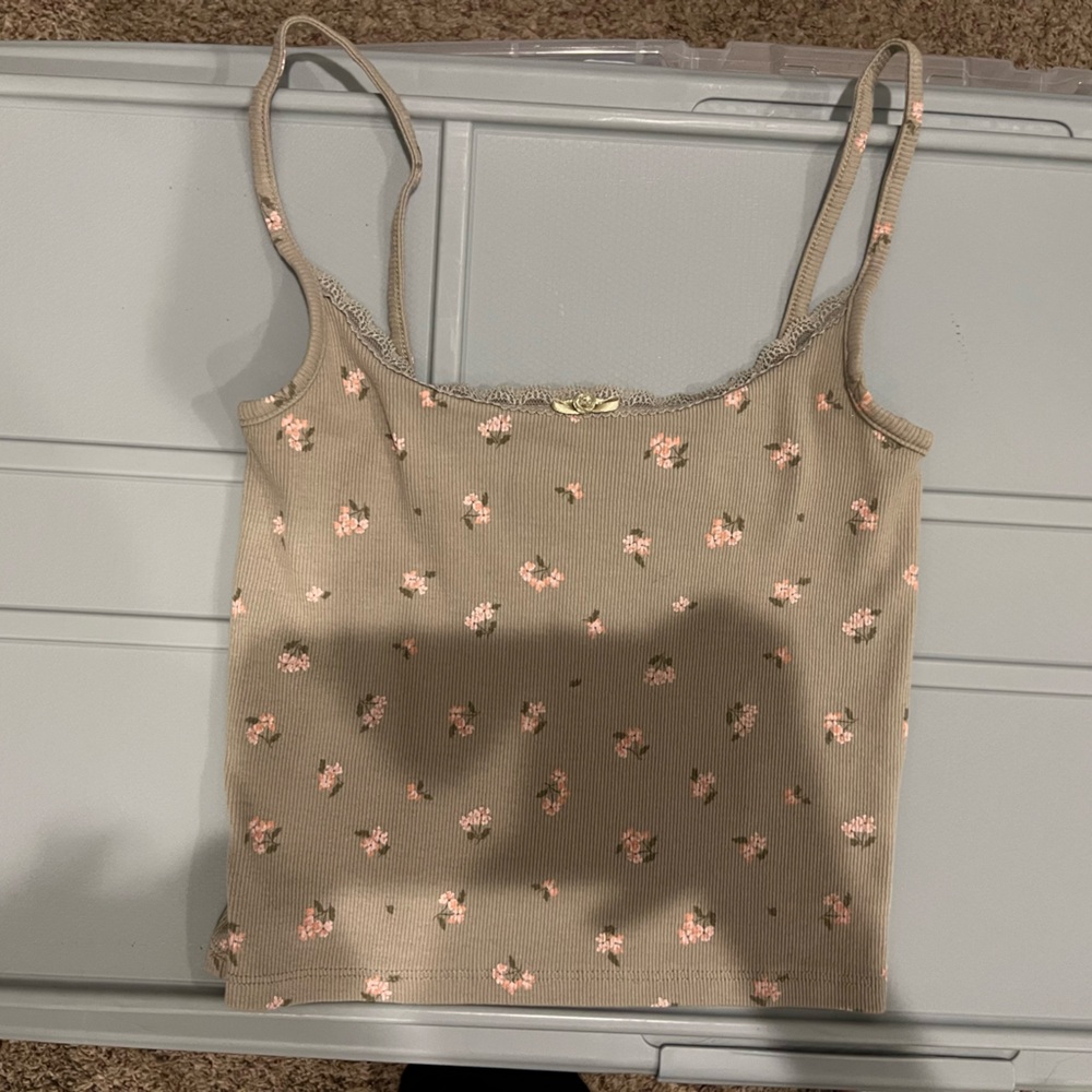 Cotton On Beige Floral Tank Top